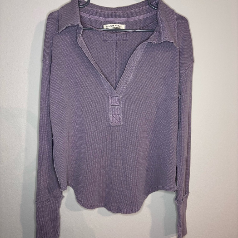 ✨ Free People We The Free Top Anakin Thermal Knit Collared V-Neck✨